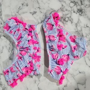 Floral Pink and White Kids Booties